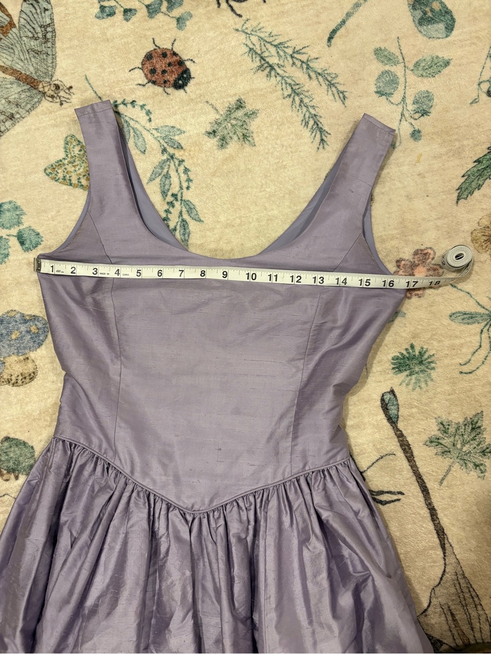 Vintage Laura Ashley Silver Lilac Silk Midi Dress RARE. - Picture 9 of 11